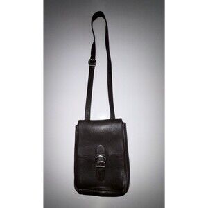 Vtg  Eddie Bauer Brown Pebbled Leather Crossbody Messenger Field Travel Purse